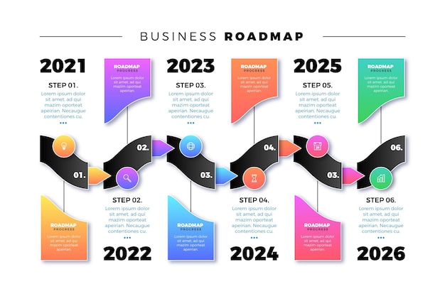 Free vector gradient roadmap infographic template