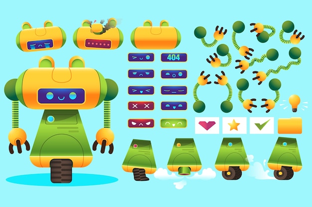 Бесплатное векторное изображение Иллюстрации конструктора персонажей градиентного робота