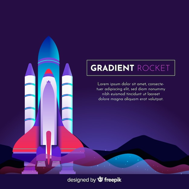 Free vector gradient rocket background template