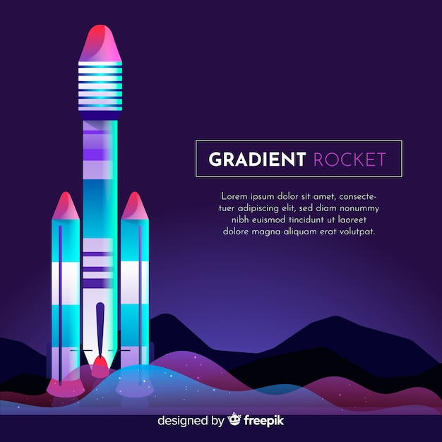 Free vector gradient rocket background template