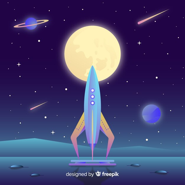 Gradient rocket background