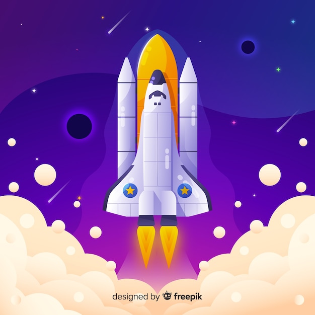 Free vector gradient rocket background