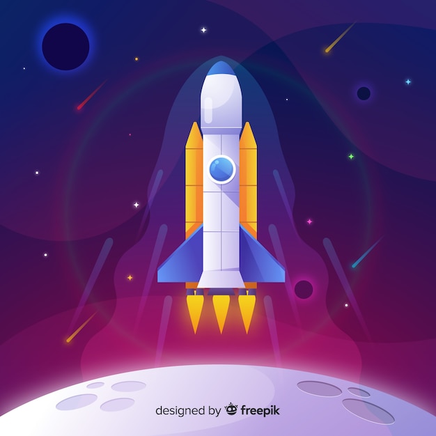 Gradient rocket background