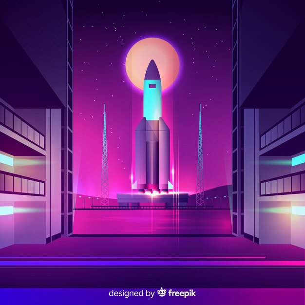 Gradient rocket background