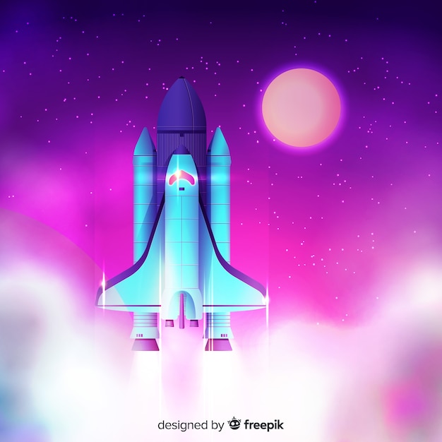 Gradient rocket background