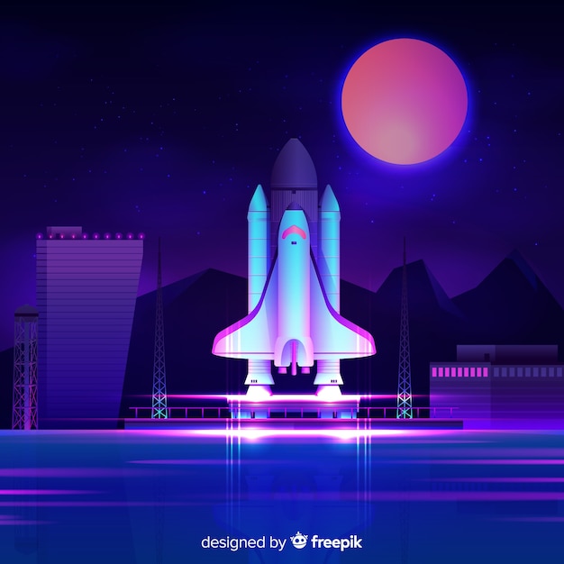 Gradient rocket background