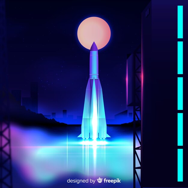 Gradient rocket background