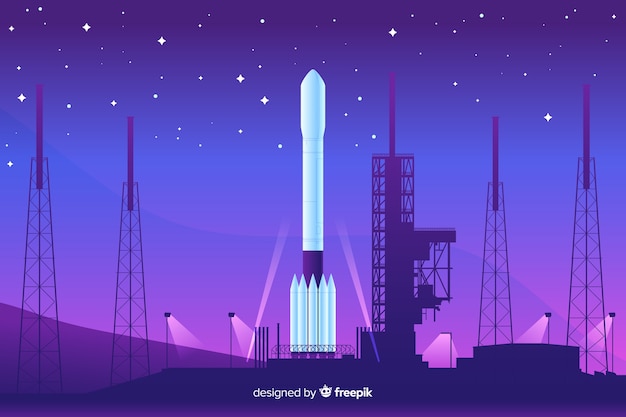 Gradient rocket background