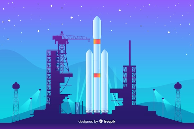 Free vector gradient rocket background