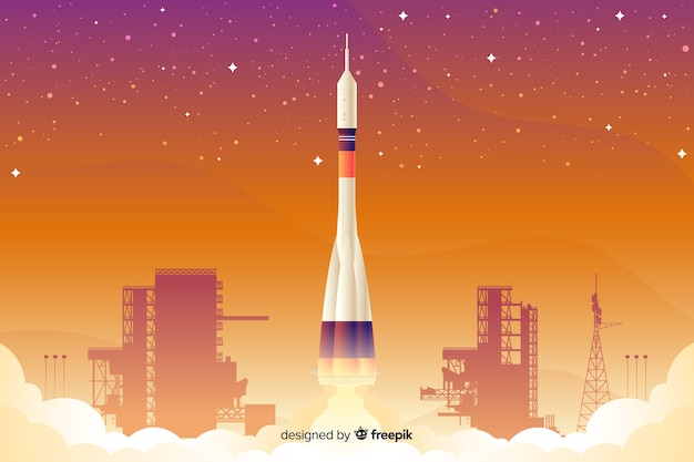 Gradient rocket background