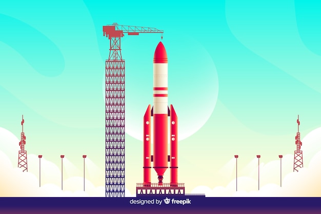 Gradient rocket background