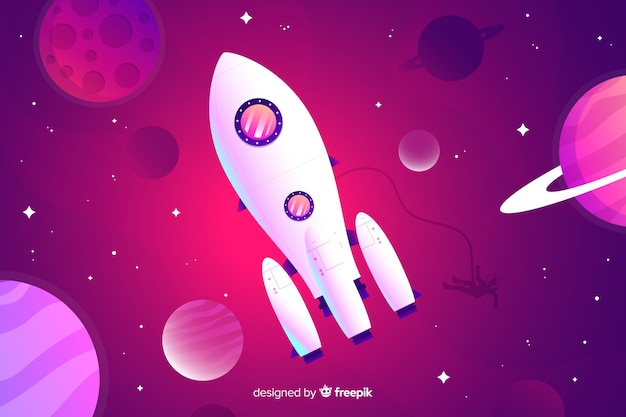 Free vector gradient rocket background