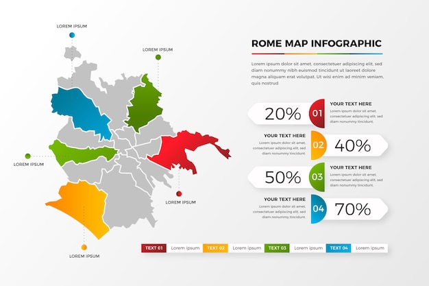 Gradiente infografica mappa roma