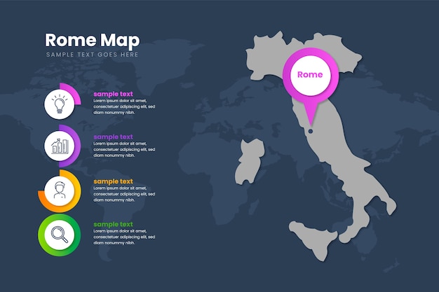 Gradiente infografica mappa roma