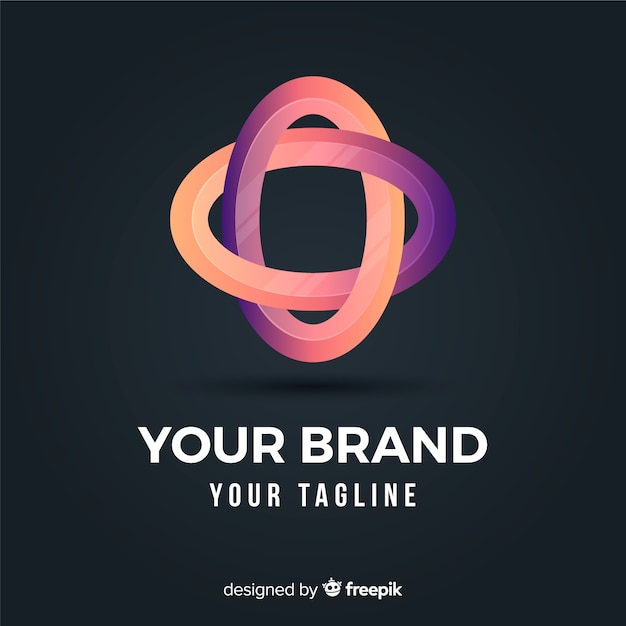 Logotipo di affari astratto arrotondato gradiente