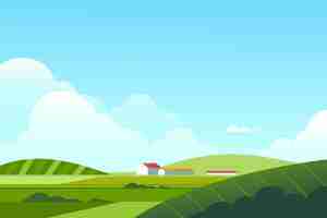 Free vector gradient rural landscape background