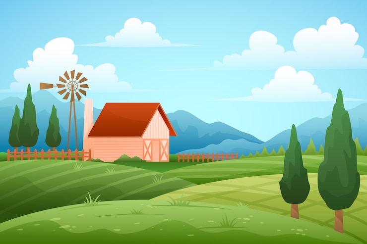 無料Vector 田園風景のグラデーションの背景