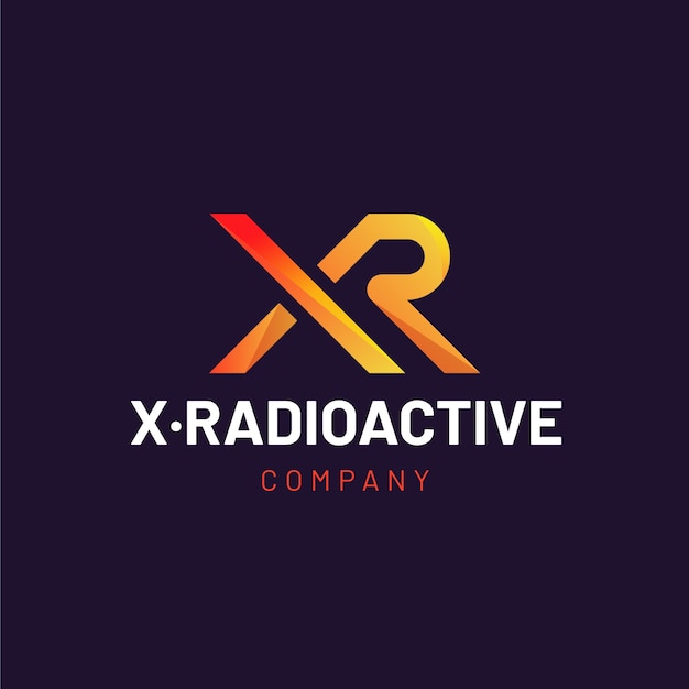 무료 벡터 그라디언트 rx 또는 xr 로고 템플릿