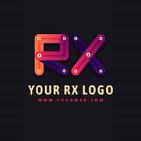 Vettore gratuito modello di logo gradiente rx o xr