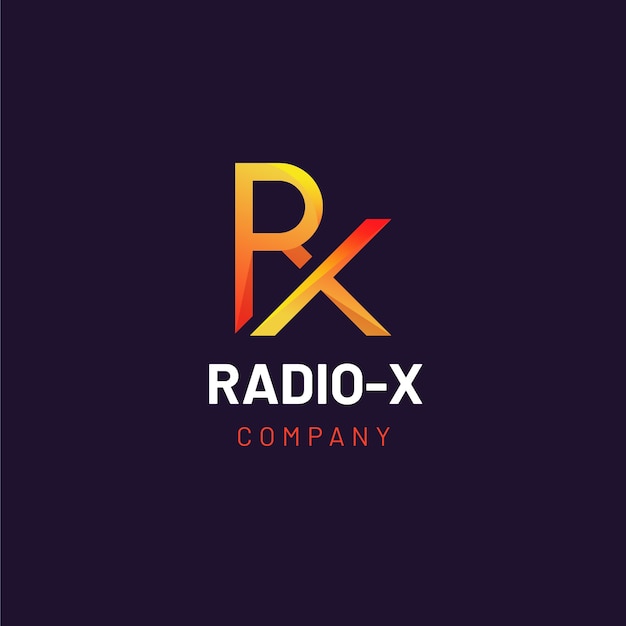 Vettore gratuito modello di logo gradiente rx o xr