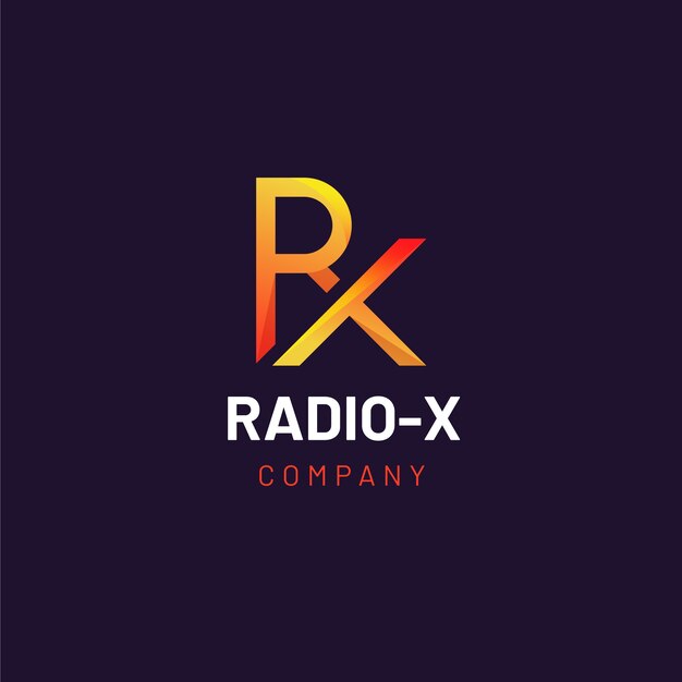 그라디언트 rx 또는 xr 로고 템플릿