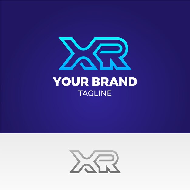 그라디언트 rx 또는 xr 로고 템플릿