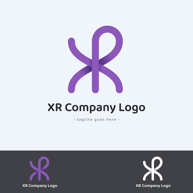 Vettore gratuito modello di logo gradiente rx o xr