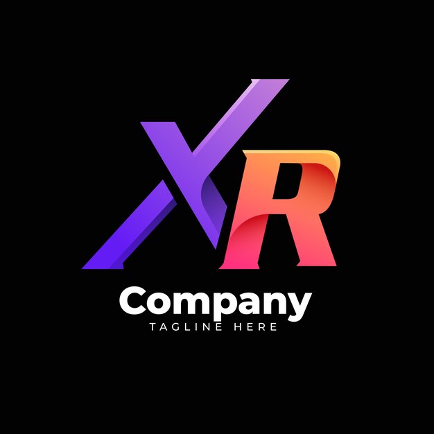 Gradient rx or xr logo template