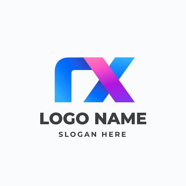 Free vector gradient rx or xr logo template