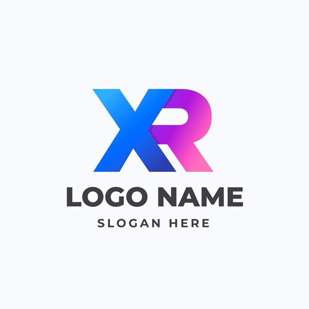 Gradient rx or xr logo template