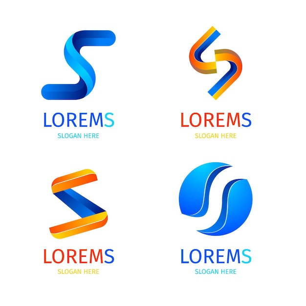 Free vector gradient s logo template collection