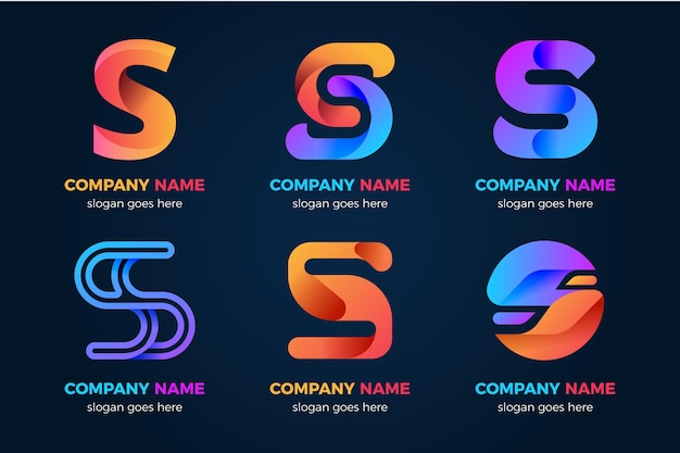 Free vector gradient s logo template collection