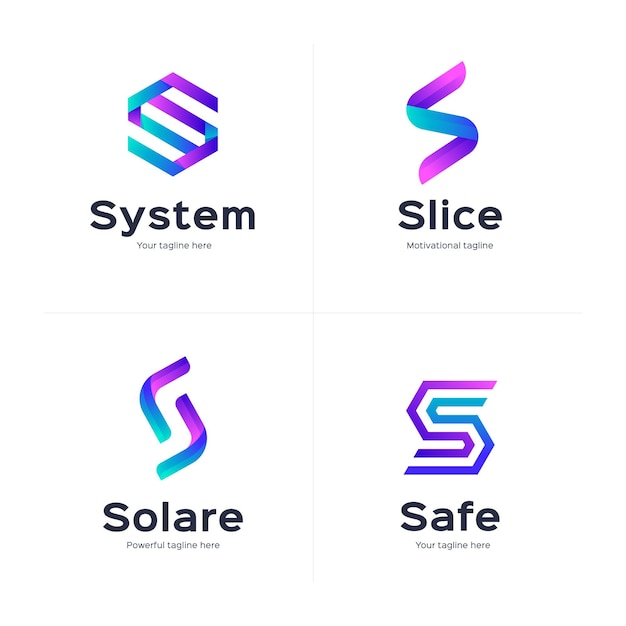 Free vector gradient s logo template collection