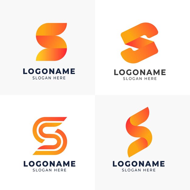 Gradient s logo template pack
