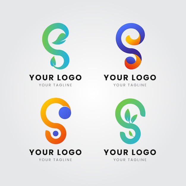 Free vector gradient s logo template set