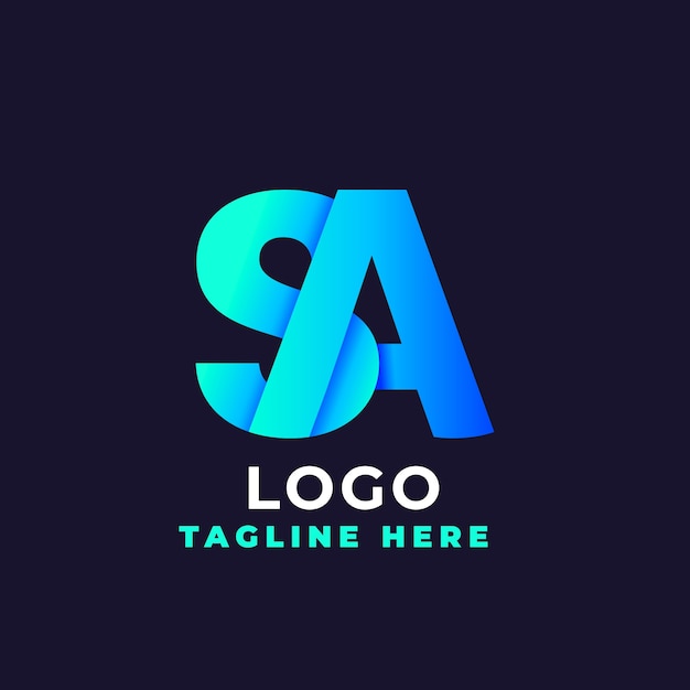 Vettore gratuito schema del logo di gradient sa