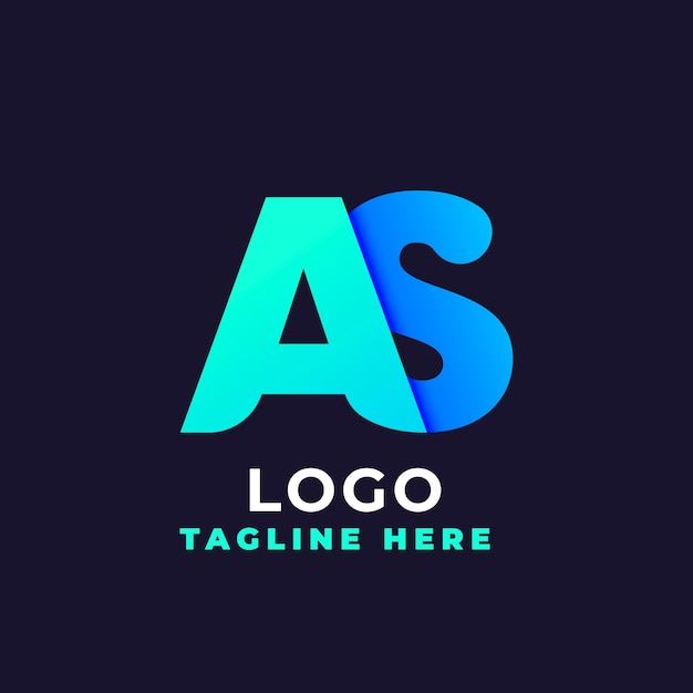 Бесплатное векторное изображение Шаблон логотипа gradient sa