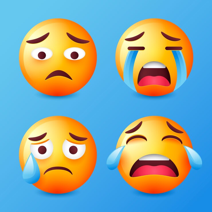 Free Vector gradient sad emoji illustration
