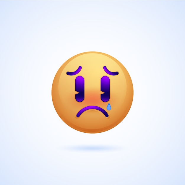 Vettore gratuito illustrazione emoji triste sfumata