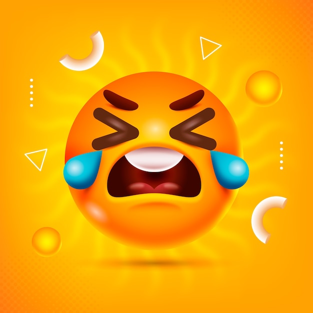 Gradient sad emoji illustration