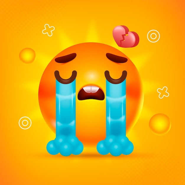 Illustrazione emoji triste sfumata