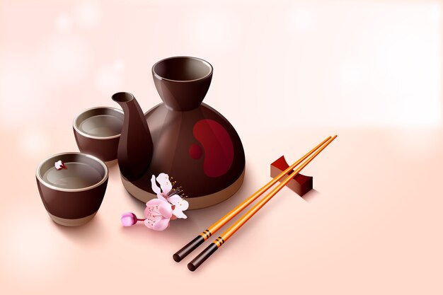 Free vector gradient sake illustration