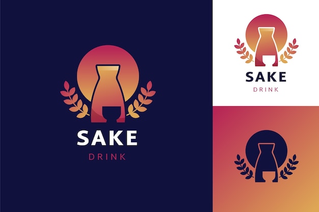 Gradient sake logo design