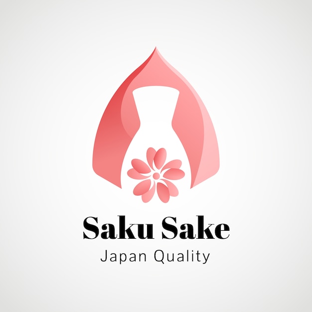 Бесплатное векторное изображение Градиентный дизайн логотипа саке