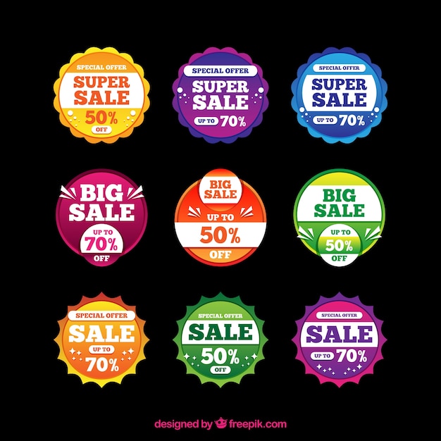 Free vector gradient sale badge collection