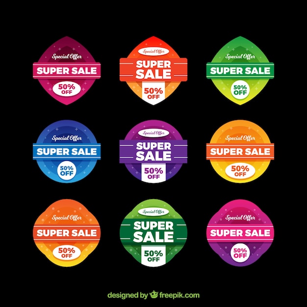 Free vector gradient sale badge collection