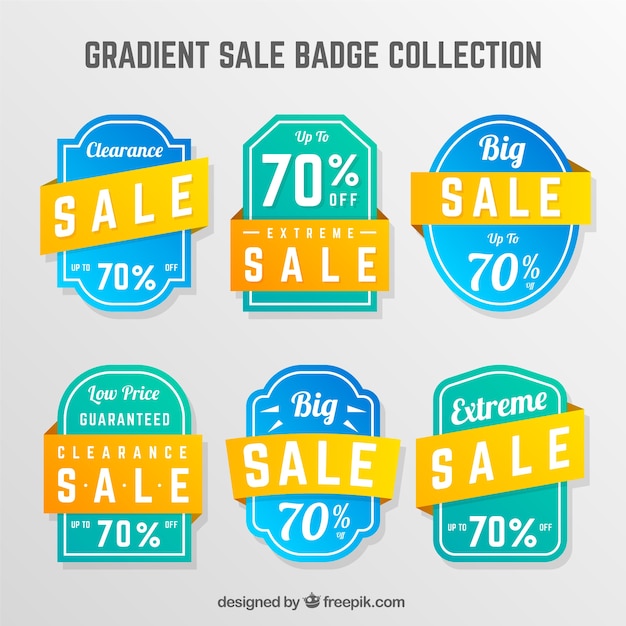 Gradient sale badge collection