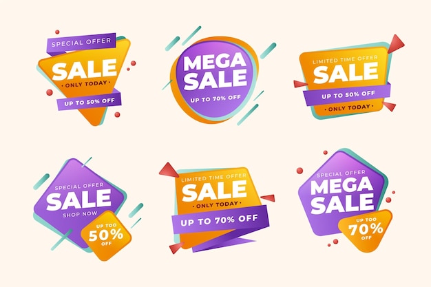 Gradient sale badge collection