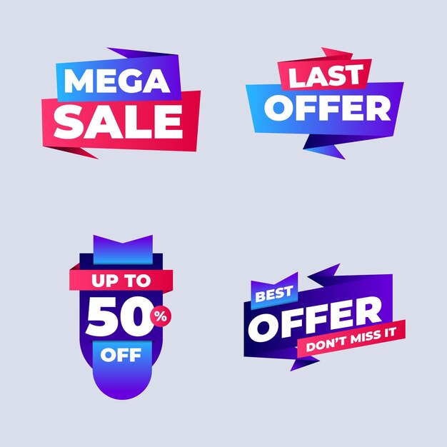 Gradient sale badges collection