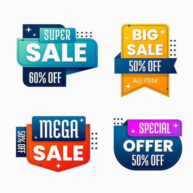 Gradient sale badges collection